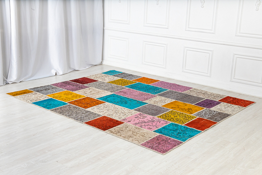 Турецкий ковер из шерсти «PATCHWORK RUG» PURPUR