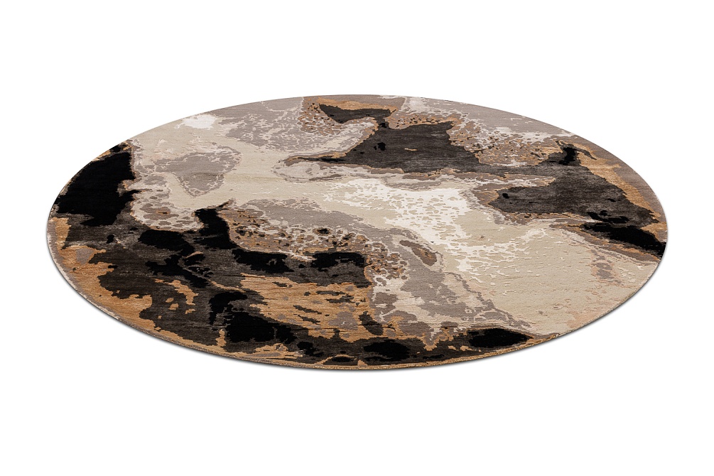Индийский ковер из шерсти и бамбукового шёлка «VELVET MIRAGE» CONTINENT(Round) 3