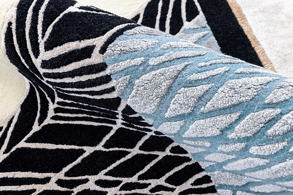 Индийский ковер из шерсти и арт-шёлка «Art de Vivre by DETALI» design Irina Kondrashova «URBAN GEOMETRY-1»
