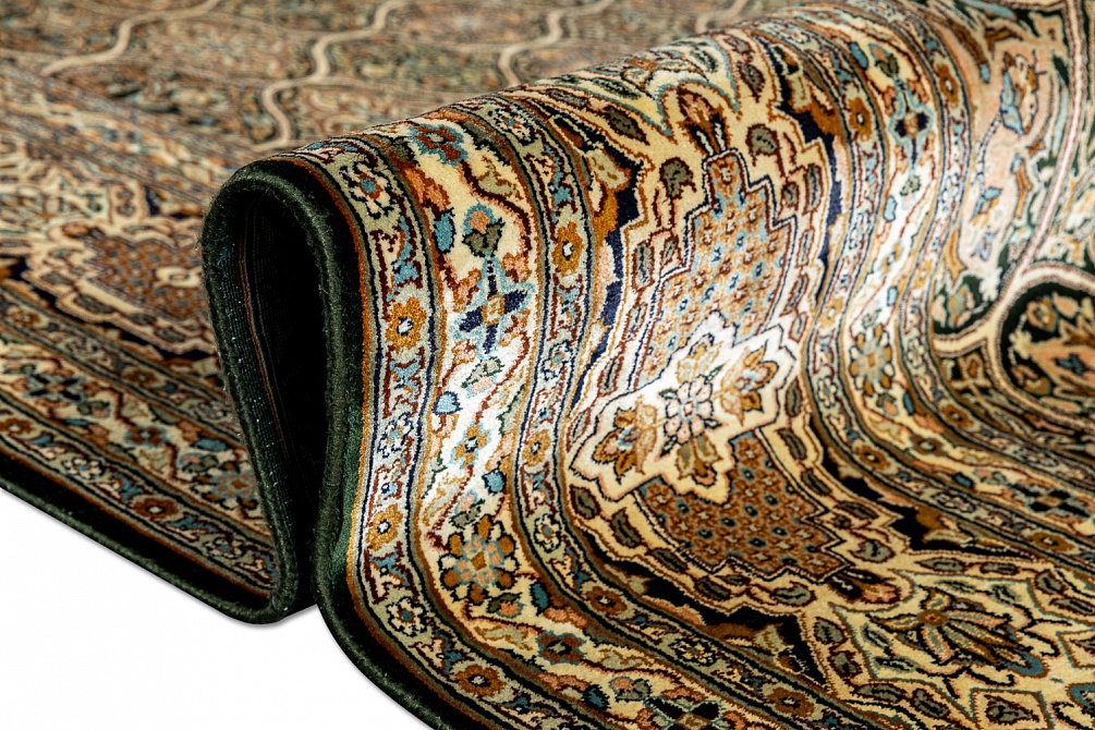 Индийский ковер из шёлка «KASHMIR SILK 24Х24» CELING GREEN