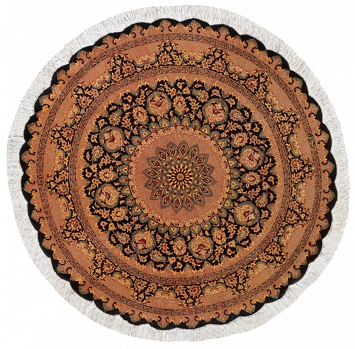 Иранский ковер из шёлка «QOM» 9-777-IR(Round) 1