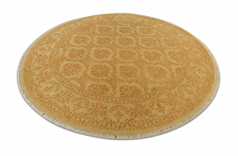 Индийский ковер из шерсти и арт-шёлка «KING OF AGRA» NO64-CRE-CRE(Round) 3