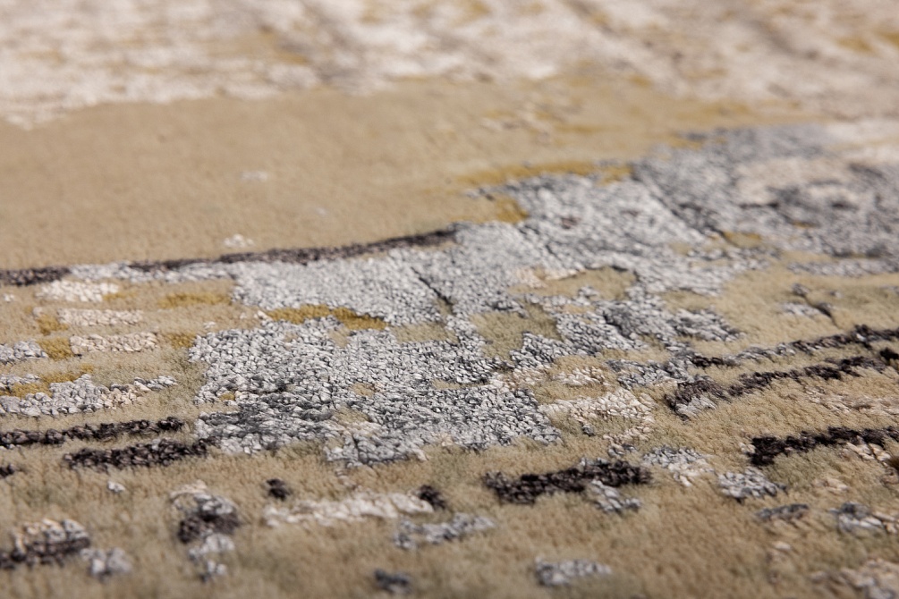 Индийский ковер из арт-шёлка и шерсти «SAN FRANCISCO» GOLD-LINES-2-GREY