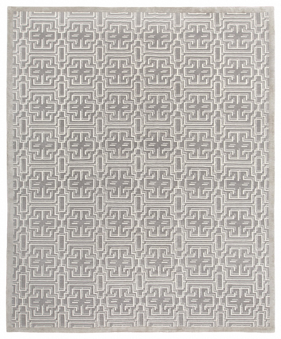 Непальский ковер из шерсти и шёлка «ART DECO RUGS» PORTICELLO WHITE-90058 (90129)