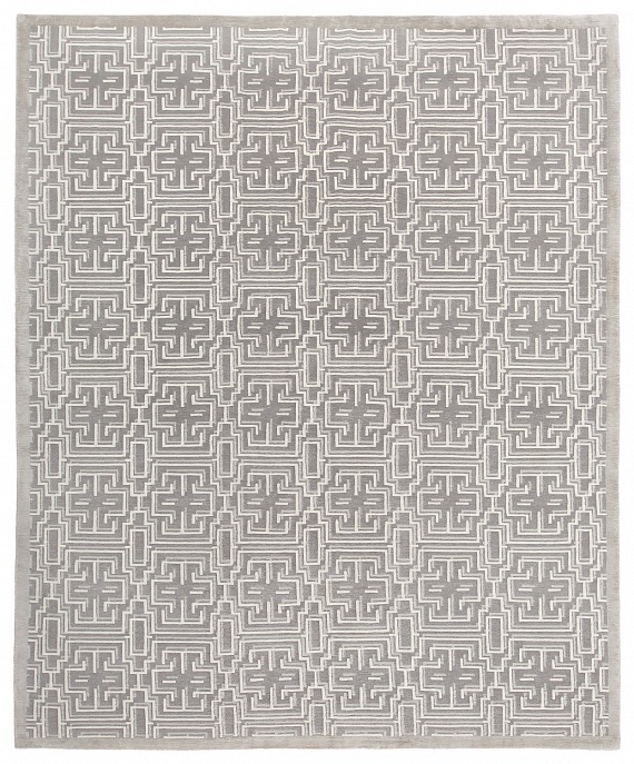 Непальский ковер из шерсти и шёлка «ART DECO RUGS» PORTICELLO WHITE-90058 (90129)