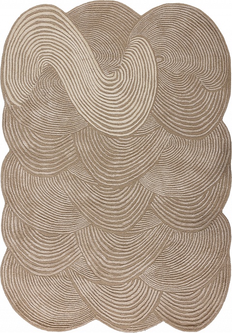 Индийский ковер из шерсти и эвкалиптового шёлка «VELVET MIRAGE» SYNC NEUTRAL 1