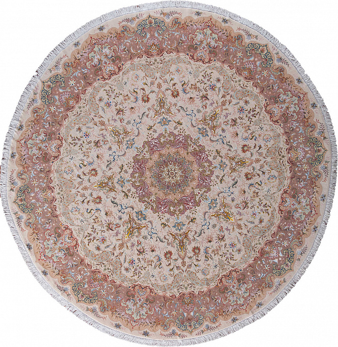 Иранский ковер из шерсти и шёлка «TABRIZ SHIRFAR» 11-396-IR(Round)