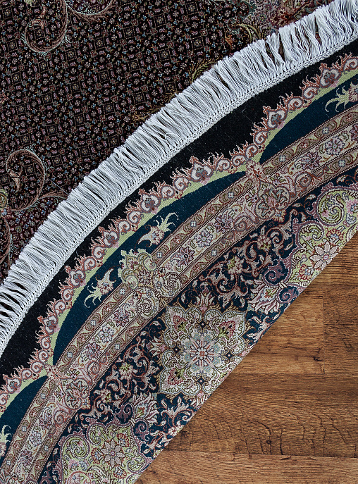 Иранский ковёр из шерсти и шёлка «TABRIZ MAHI» 15-12A-MOJEMEHR(Round)
