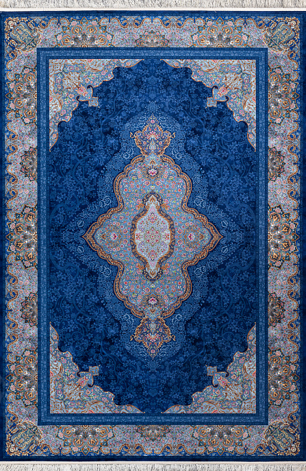 Иранский ковер из полиэфирного шёлка «NOBLE» 100-934-DBLU