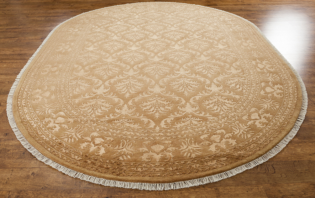 Индийский ковёр из шерсти и арт-шёлка «AGRA R» NO68-ROS-ROS(Oval)
