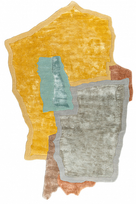 Индийский ковер из шерсти и арт-шёлка «UNEVEN» DESIGN2-COL-2