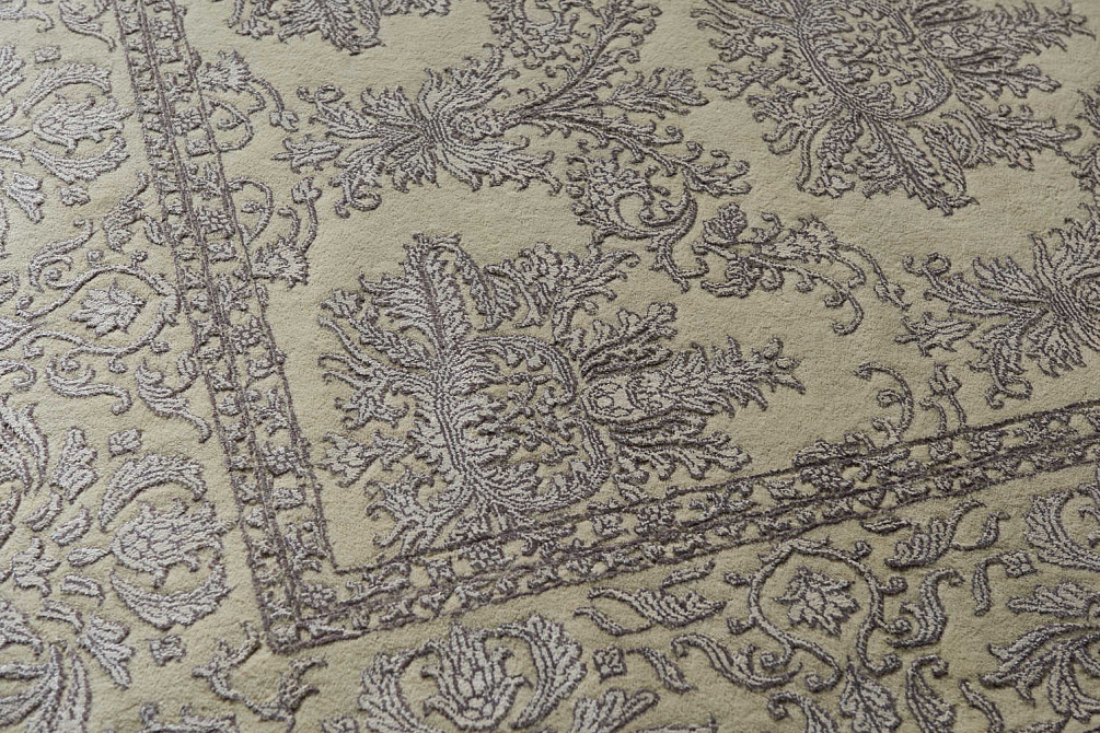 Индийский ковёр из шерсти и арт-шёлка «KING OF AGRA» NO55-CRE-CRE