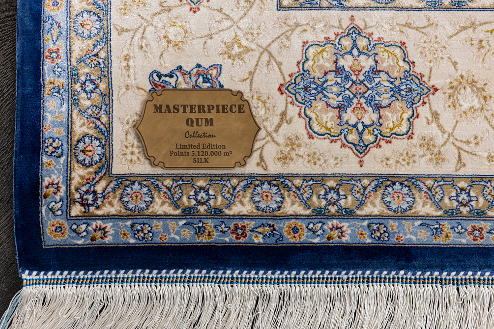 Иранский ковер из шёлка и модала «MASTERPIECE QUM» 025-23-1520-NAVI Katrin