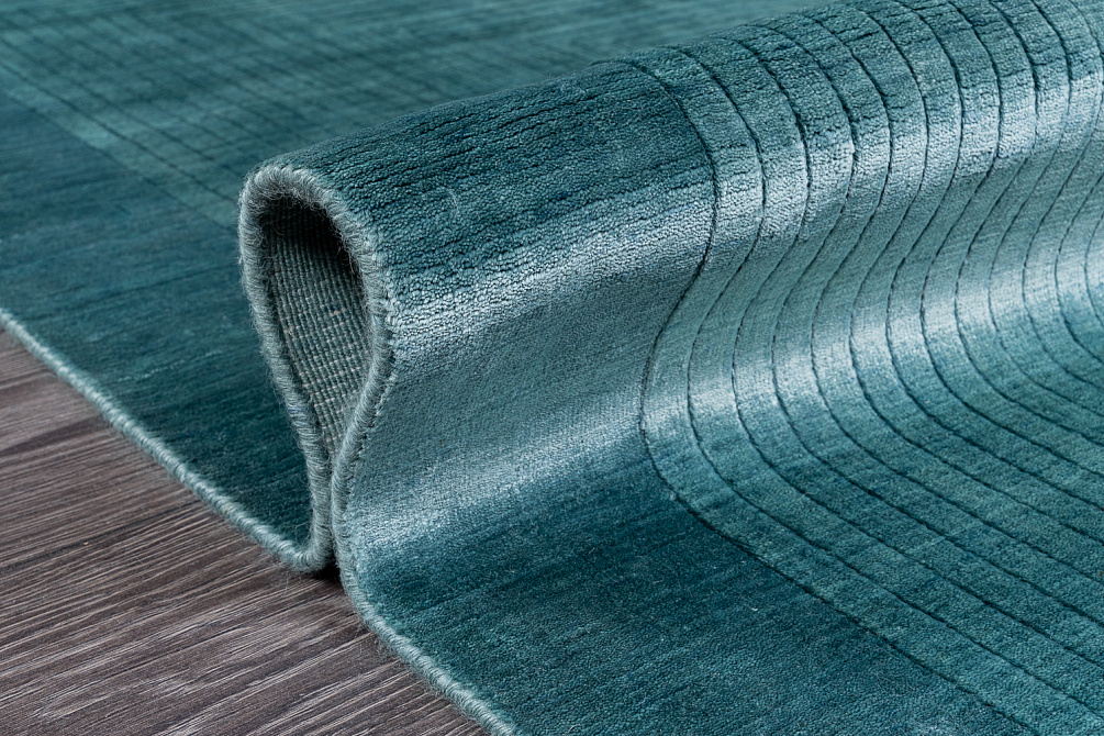 Индийский ковёр из арт-шёлка и шерсти «JAZZ» 2019009-BLUE
