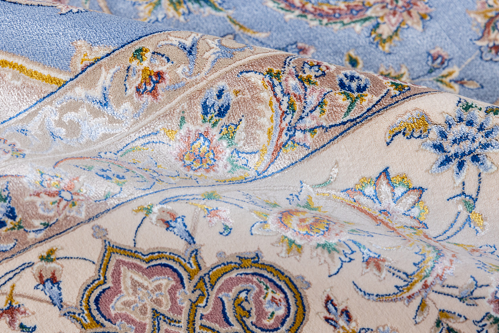 Иранский ковер из шёлка, модала и акрила «MASTERPIECE QUM» 034-22-Shahan-1526-BLUE