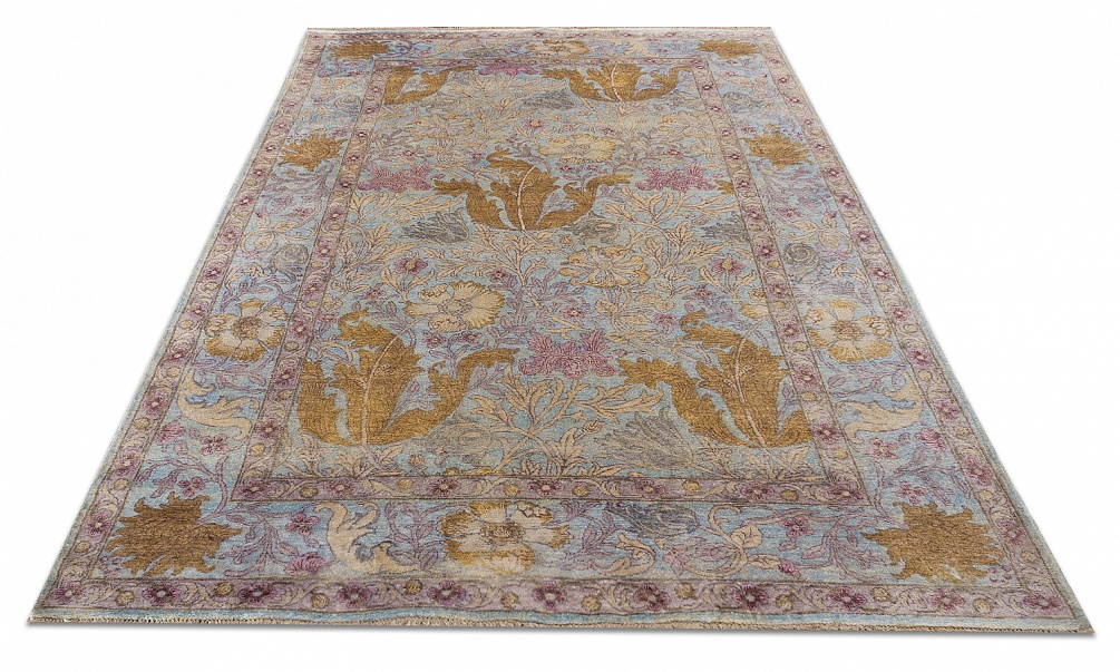 Индийский ковер из шёлка «ZIEGLER SILK» AJ101-LBLU-LBLU