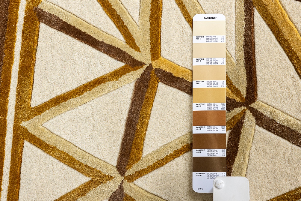 Индийский ковер из шерсти и арт-шёлка «Art de Vivre by DETALI» design Victoria Mikhno «INTRICATE BEIGE»