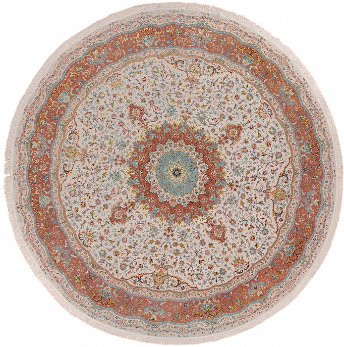 Иранский ковер из шерсти и шёлка «TABRIZ 40» 14-01-IR(Round) 1