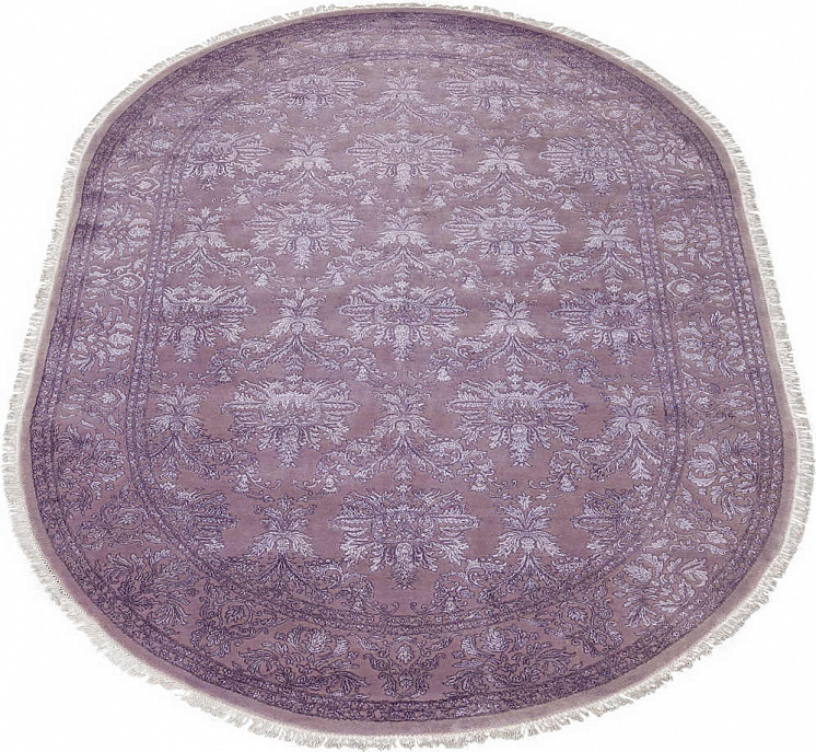 Индийский ковёр из шерсти и арт-шёлка «KING OF AGRA» NO55-GRY-GRY 3-1(Oval)