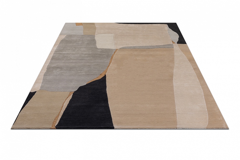 Индийский ковер из шерсти, шёлка и эвкалиптового шёлка «TECTONIC» D4-C2