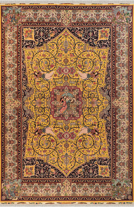 Иранский ковер из шерсти и шёлка «TABRIZ 40» 11-386-IR