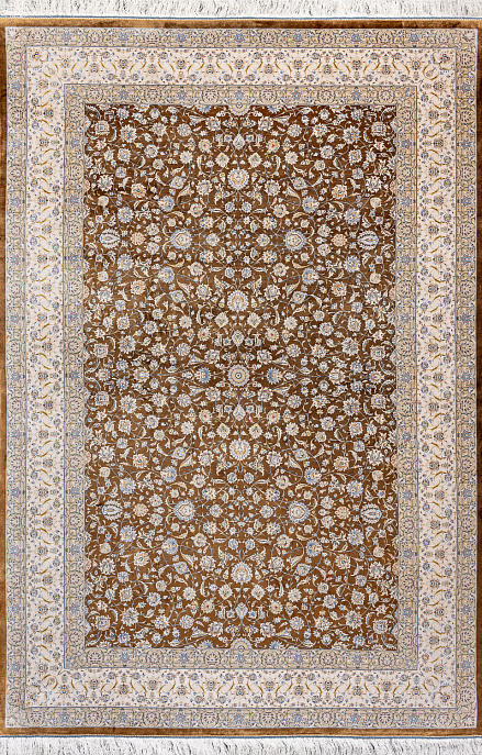 Иранский ковер из шёлка и модала «MASTERPIECE QUM» 016-23-1510-BROWN Katrin
