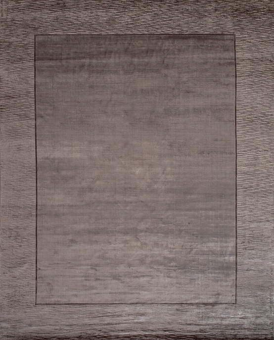 Индийский ковер из арт-шёлка «EDINBURG» BORDER-TAUPE