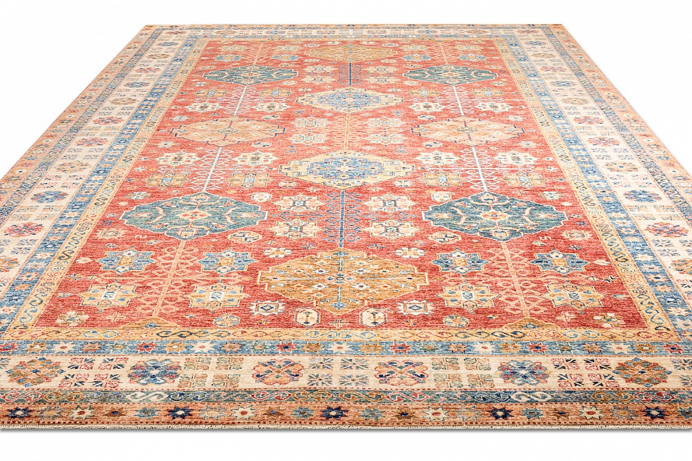 Пакистанский ковер из шерсти «KAZAK ROYAL» 232580-RED-BGE