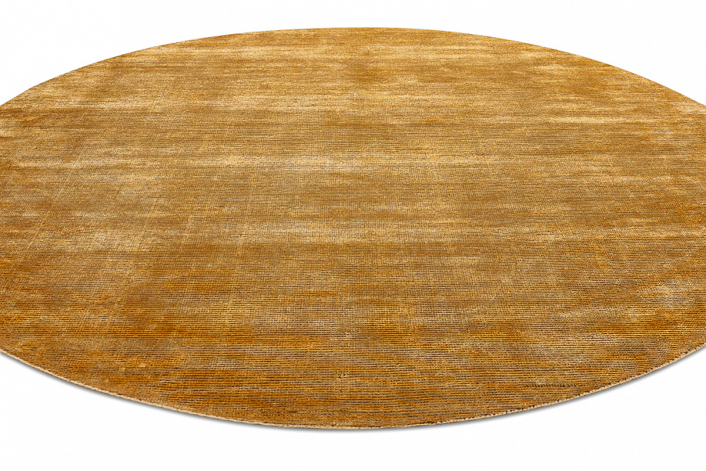 Индийский ковер из шерсти и арт-шёлка «MURUGAN» PLAIN-ANT-GLD-DC01/F033(Round)