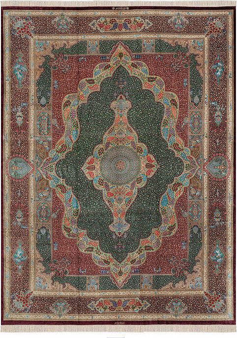 Иранский ковер из шёлка «QOM» 12-611-IR