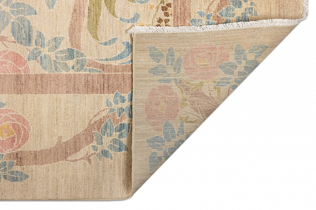 Пакистанский ковер из шерсти «MORRIS A/B 10/10» B40755-SND-PNK