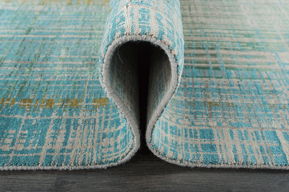Индийский ковер из шерсти и бамбукового шёлка «UNSTRING» SRB701-CGRY-LTUR