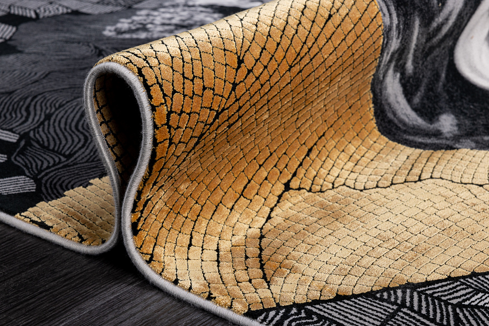 Турецкий ковер из бамбукового шёлка, эвкалиптового шёлка и акрила «FRIDA» ST994-COK-GRI