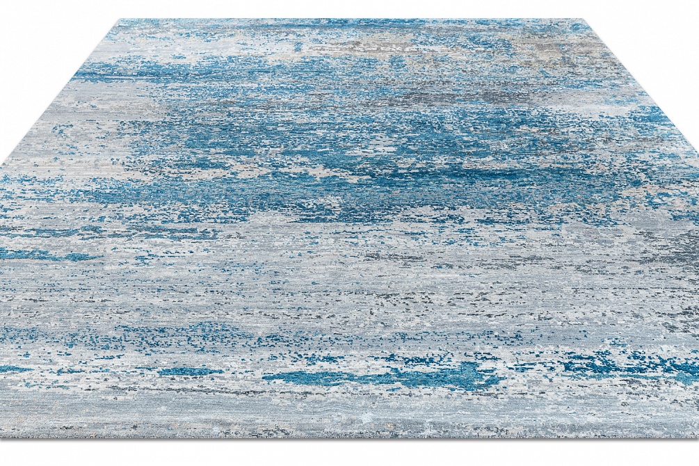 Индийский ковер из шерсти и шёлка «WEST HOLLYWOOD» PJ2103-BLUE-GREY