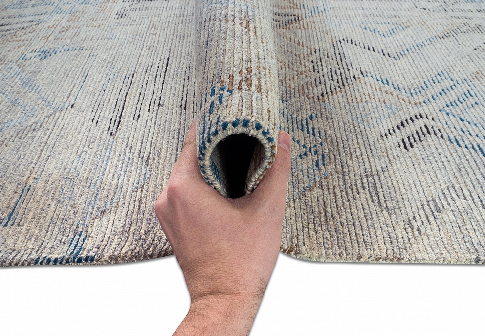 Непальский ковер из шерсти и шёлка «REVERS» C3282-G901