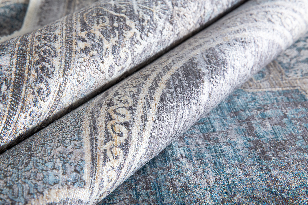 Турецкий ковёр из шёлка и эвкалиптового шёлка «SALVATORE» Z244-B-BRN-BGE-GRY