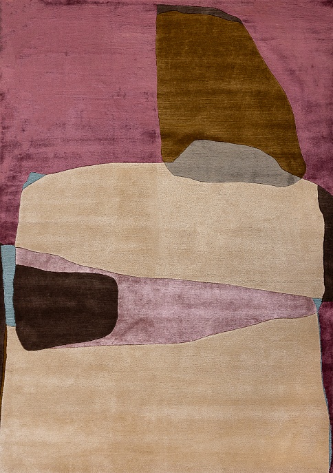 Индийский ковер из шерсти, шёлка и эвкалиптового шёлка «TECTONIC» D1-C5