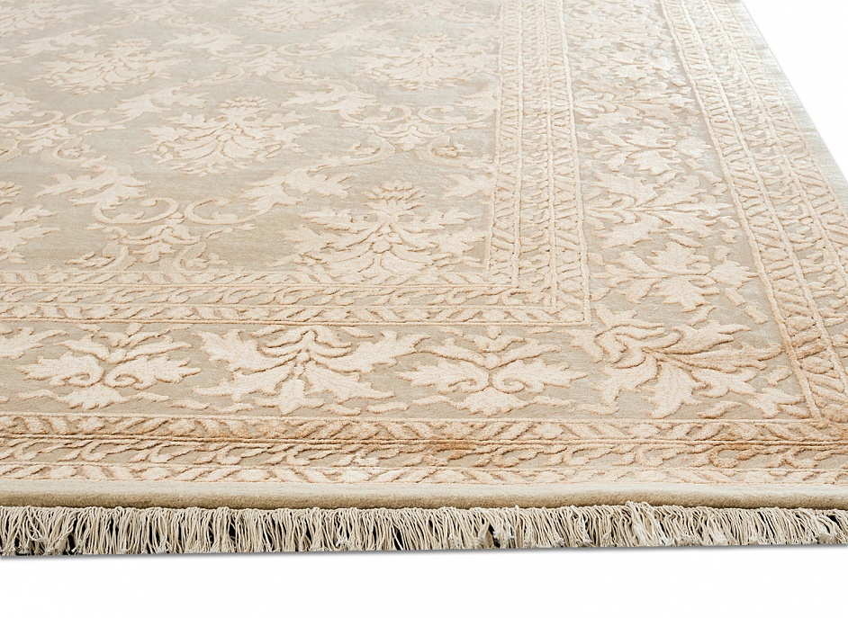 Индийский ковер из шерсти и арт-шёлка «KING OF AGRA» NO28-CRE-CRE