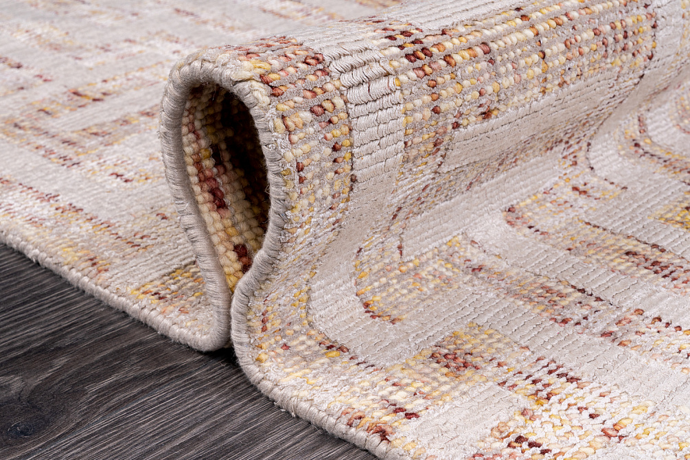 Индийский ковёр из шерсти и арт-шёлка «KONARK» 2021080-OLD ROSE
