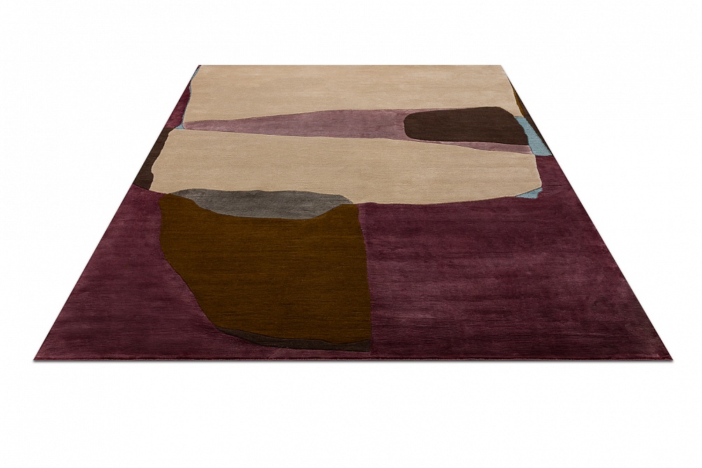 Индийский ковер из шерсти, шёлка и эвкалиптового шёлка «TECTONIC» D1-C5