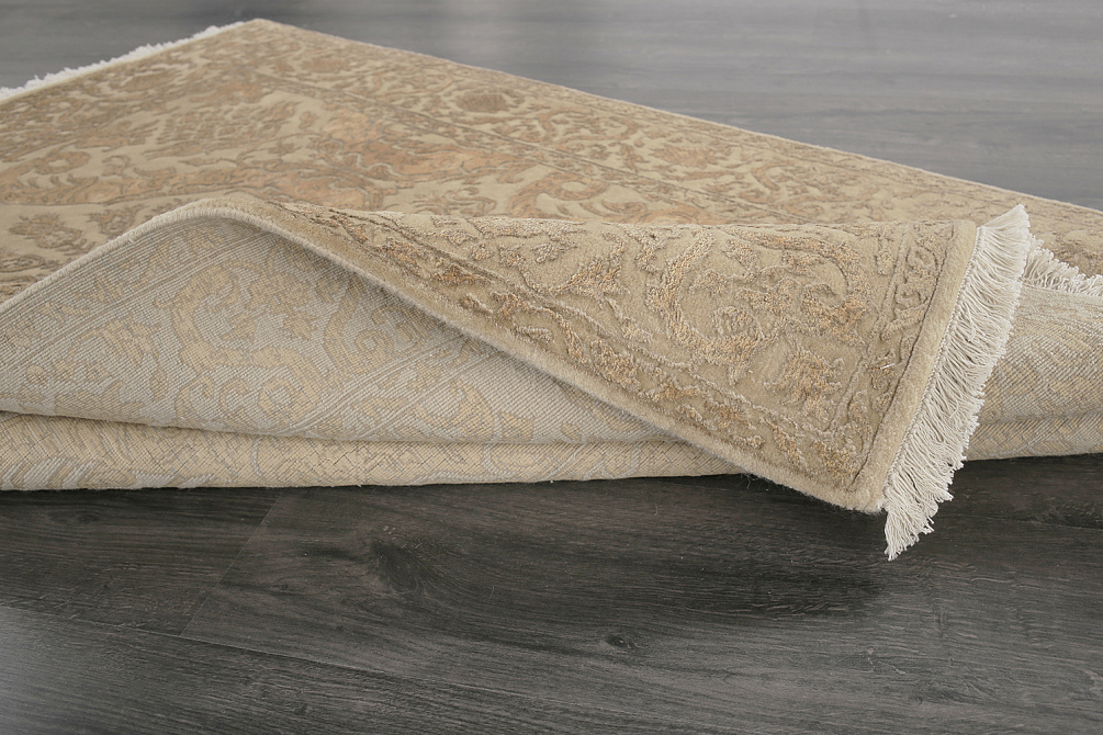 Индийский ковёр из шерсти и арт-шёлка «AGRA R» NO50-GLD-GLD14983