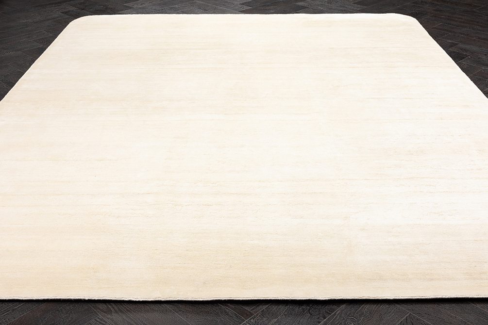 Индийский ковер из шёлка «BLANC DE BLANCS» PLAIN-CORNER-WHITE