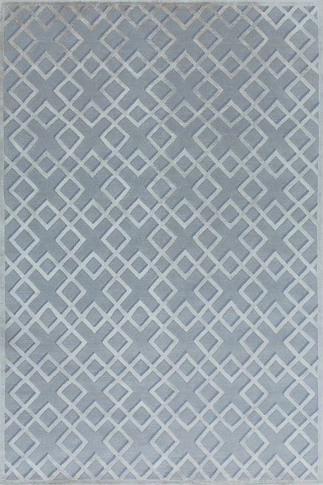 Непальский ковер из шерсти и эвкалиптового шёлка «ART DECO RUGS» RHOMB BLUE AIR(90528)