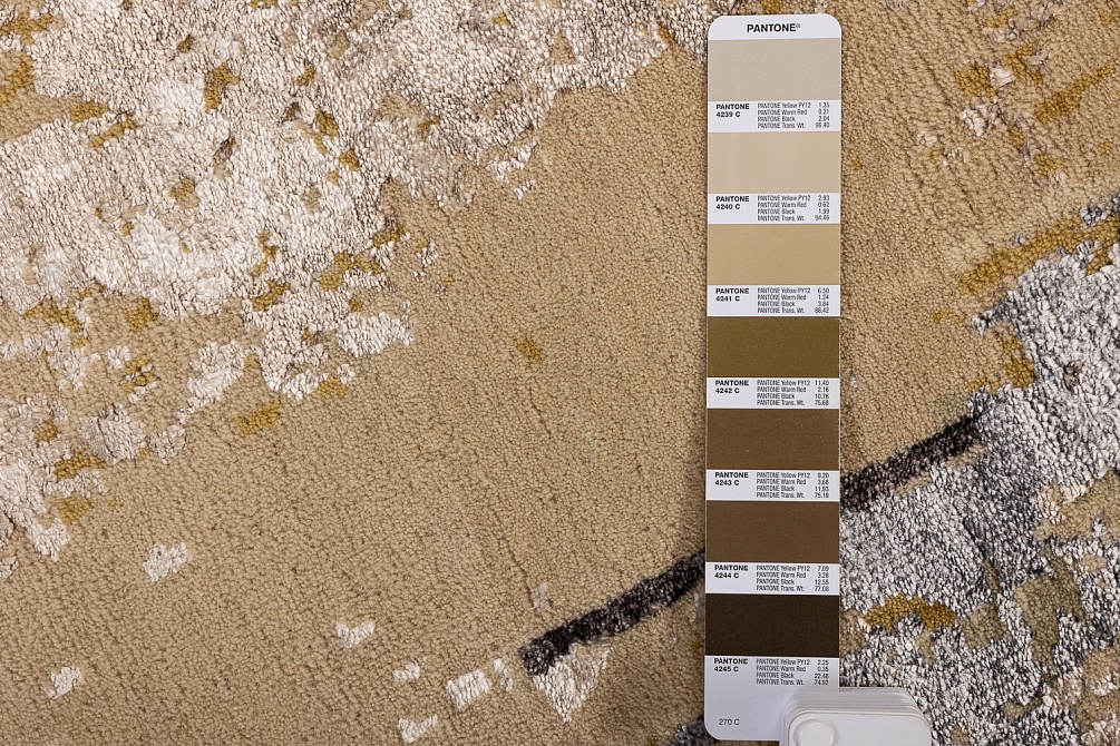 Индийский ковер из арт-шёлка и шерсти «SAN FRANCISCO» GOLD-LINES-2-GREY