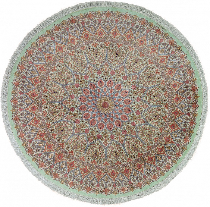 Иранский ковер из шёлка «QOM» 7-147-IR(Round)