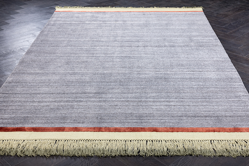 Индийский ковёр из арт-шёлка и шерсти «ORITO» OTO02-GREY