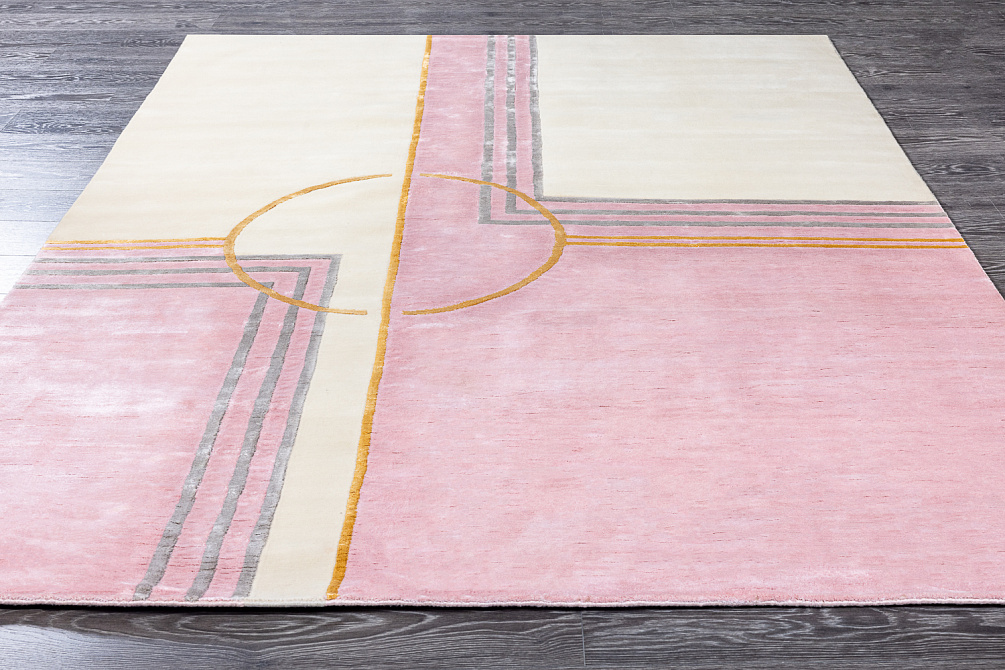 Индийский ковёр из шерсти и арт-шёлка «CARTIE COLLECTION» ART DECO-03-ROSE4