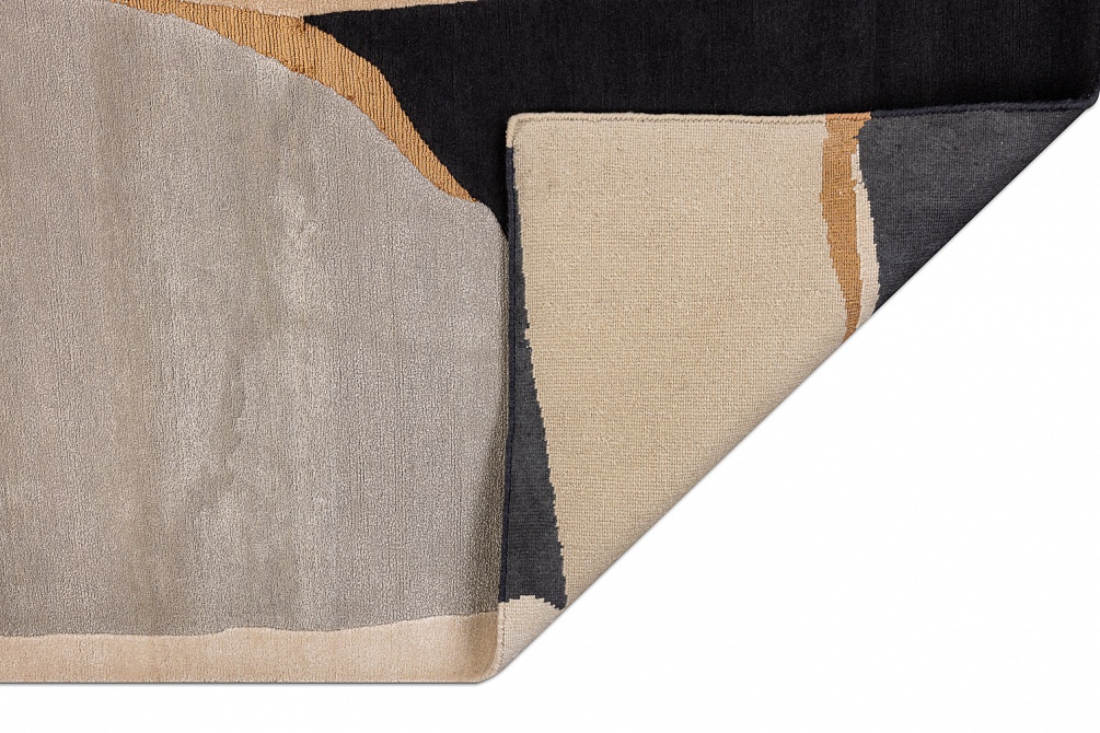 Индийский ковер из шерсти, шёлка и эвкалиптового шёлка «TECTONIC» D4-C2