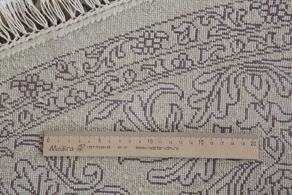 Индийский ковёр из шерсти и арт-шёлка «KING OF AGRA» NO55-CRE-CRE(Oval)