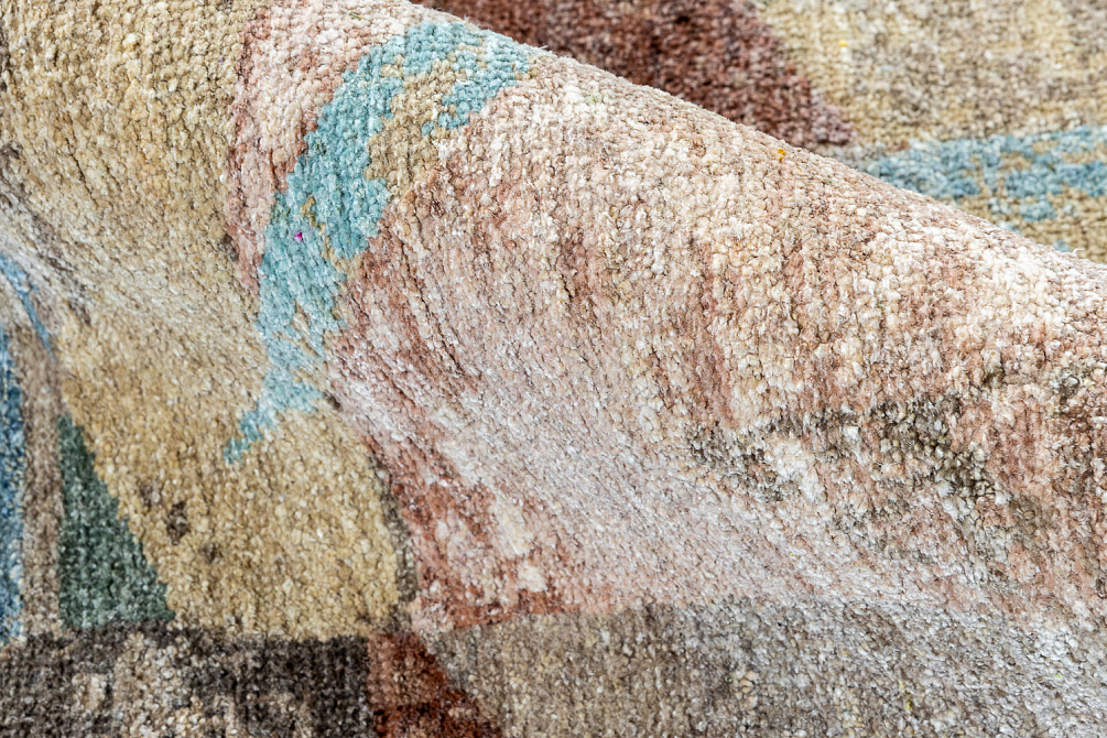 Индийский ковёр из шёлка и шерсти «SARINE» GREY-MULTY